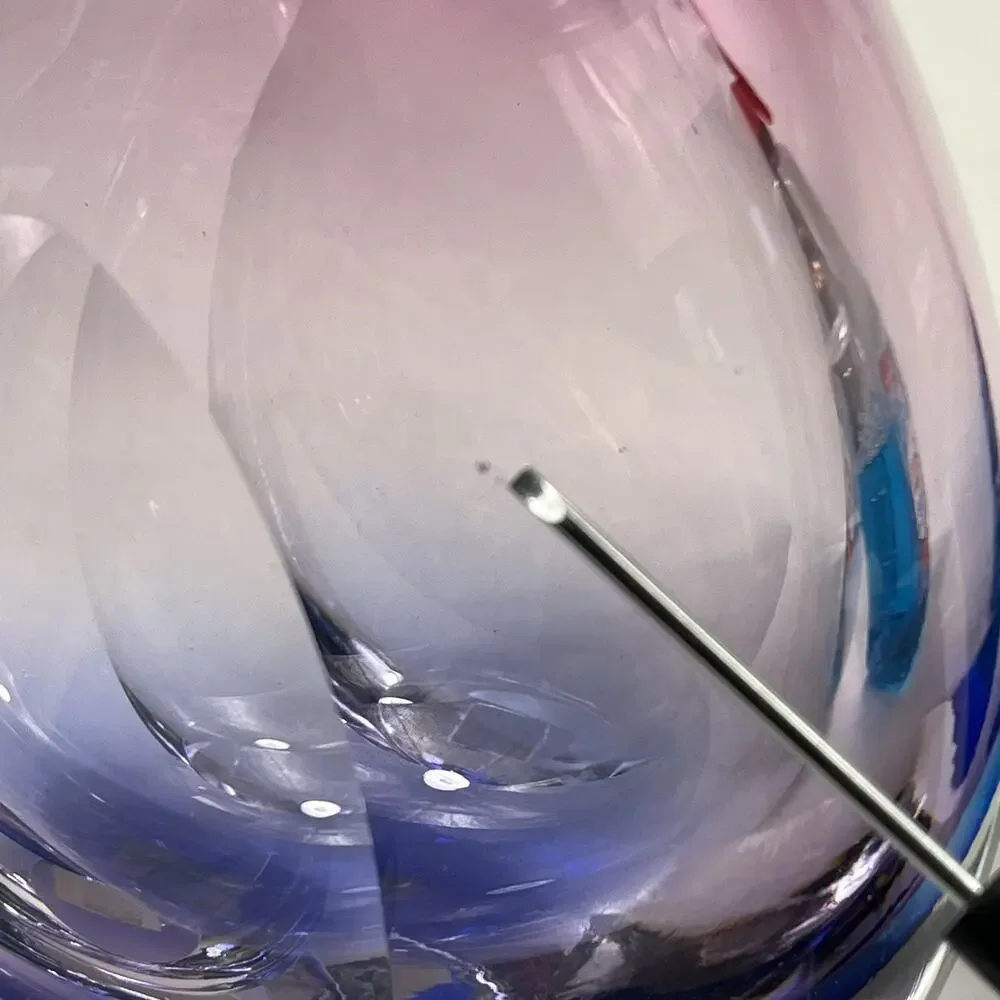 Vintage Murano Sommerso Vase Designed By Flavio Poli for Seguso Blue Pink Violet